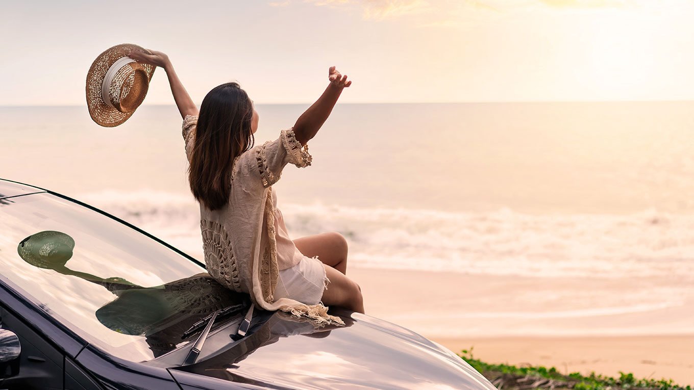 viaje a la playa con renta de auto