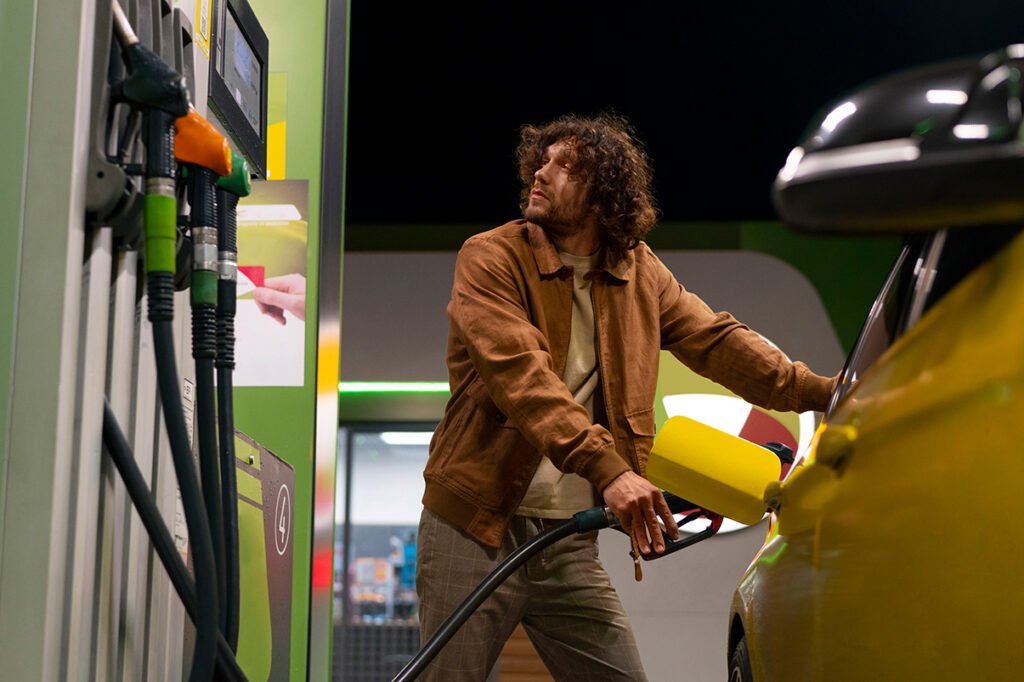 Hombre Cargando Gasolina